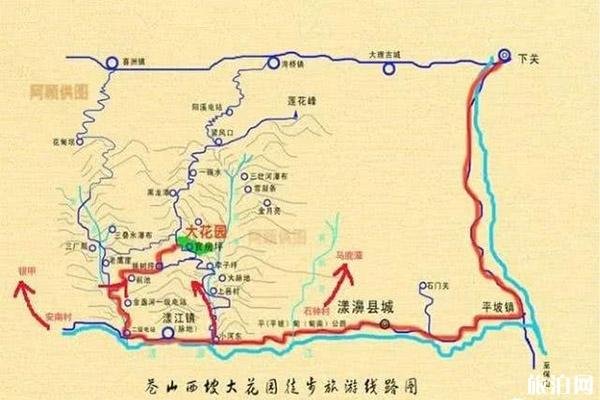 苍山西坡大花园旅游路线图 附游玩攻略