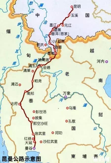 昆曼国际高速公路都经过哪些地方