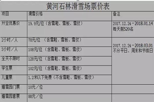 2019~2020甘肃景泰县黄河石林滑雪场11月30日开滑+门票价格